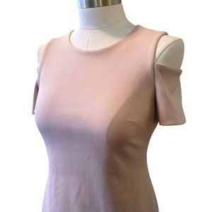 Calvin Klein Pale Pink Dress Cold Shoulder Bodycon Sheath Woman's Size 6 VR601